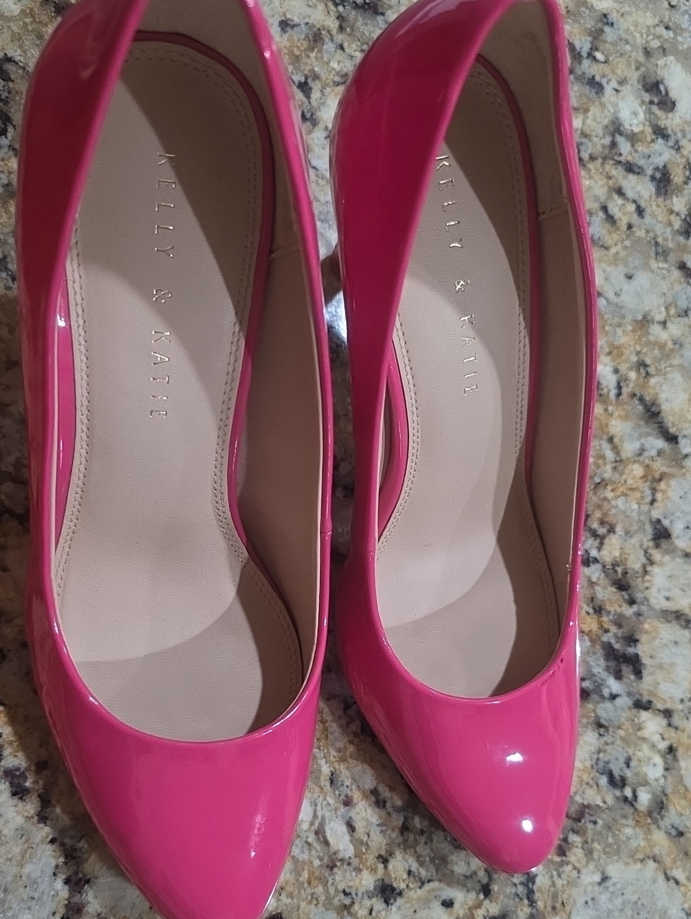 Kelly & Katie Hot Pink Patent Pointed-Toe Pumps